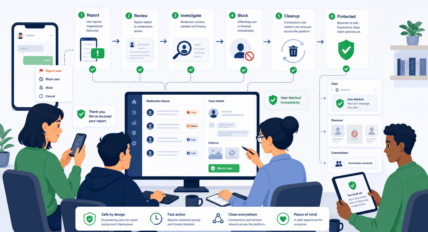 Designing a Safer Report-and-Block Flow Across Chat and Discovery cover image