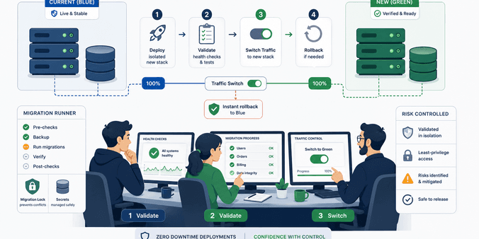 Reducing Release Risk with Blue-Green Switching and Controlled Migrations cover image